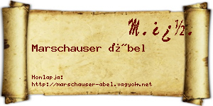 Marschauser Ábel névjegykártya